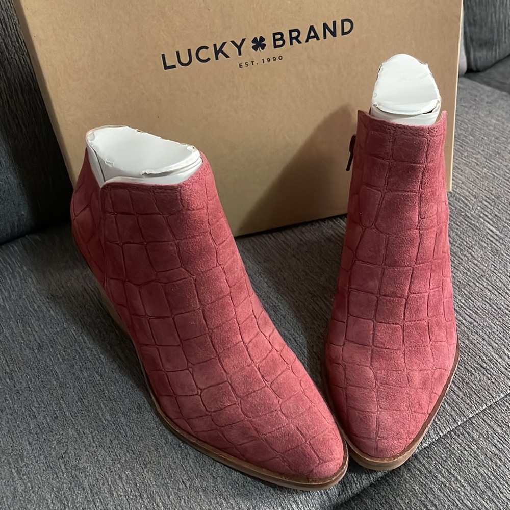 Lucky Brand Women’s Saucie Block Heel Andorra Jupiter Ankle boot size 5 …